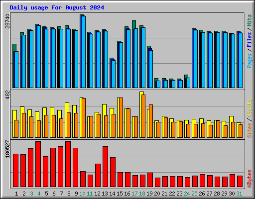Daily usage for August 2024