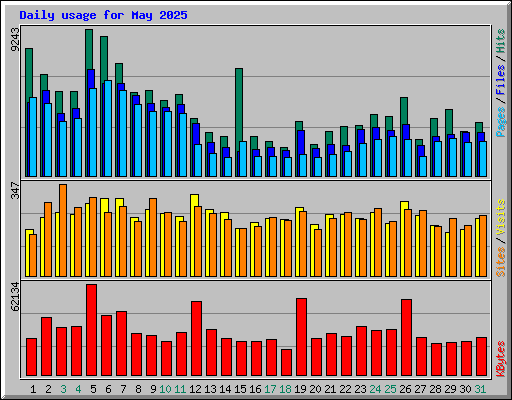 Daily usage for May 2025