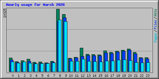 Hourly usage for March 2026